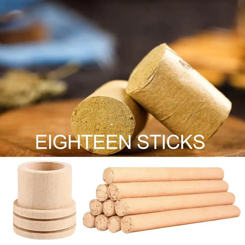 10Pcs/set Handmade Moxibustion Sticks With Base Anti-Fly Aromatherapy Moxa Stick For Odor Removal Fly Repeller