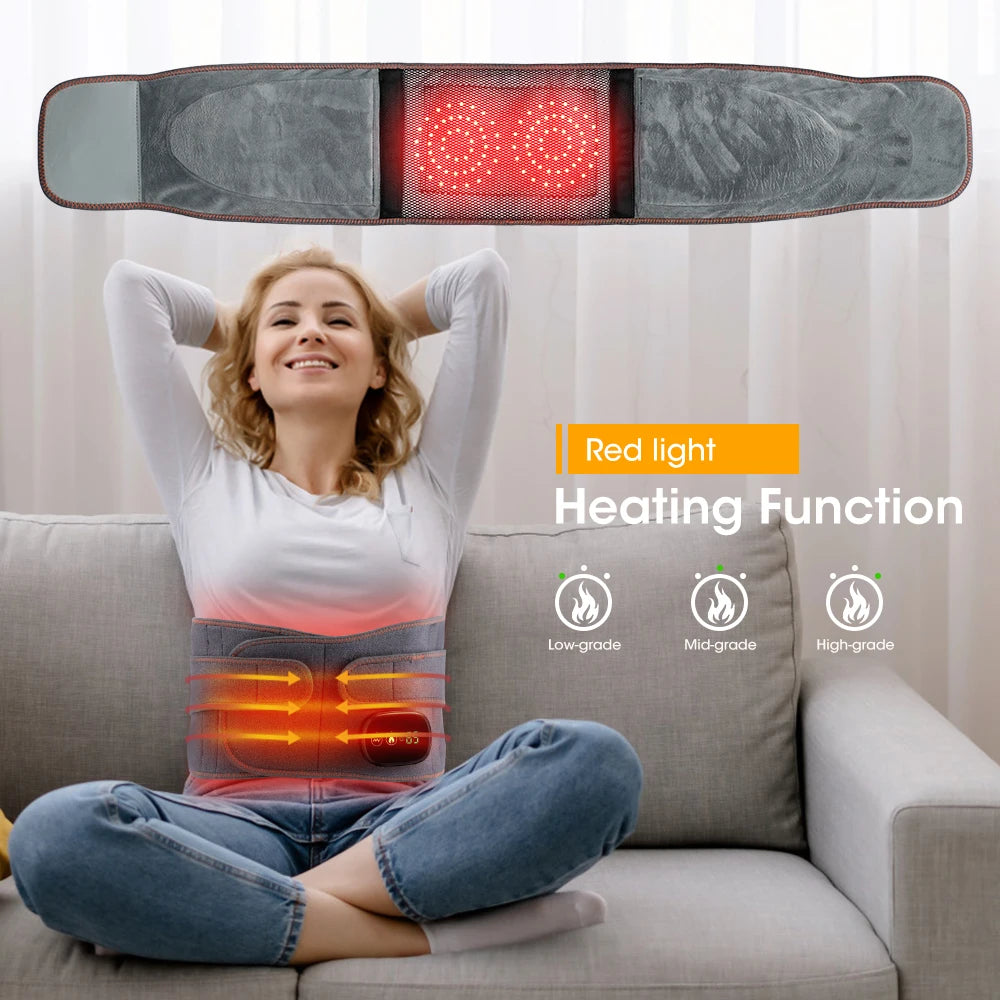 Heating Waist Belt Vibration Massager Pad Electric Temperature Massage Machine Support Brace For Female Men Muscle Relax Devices