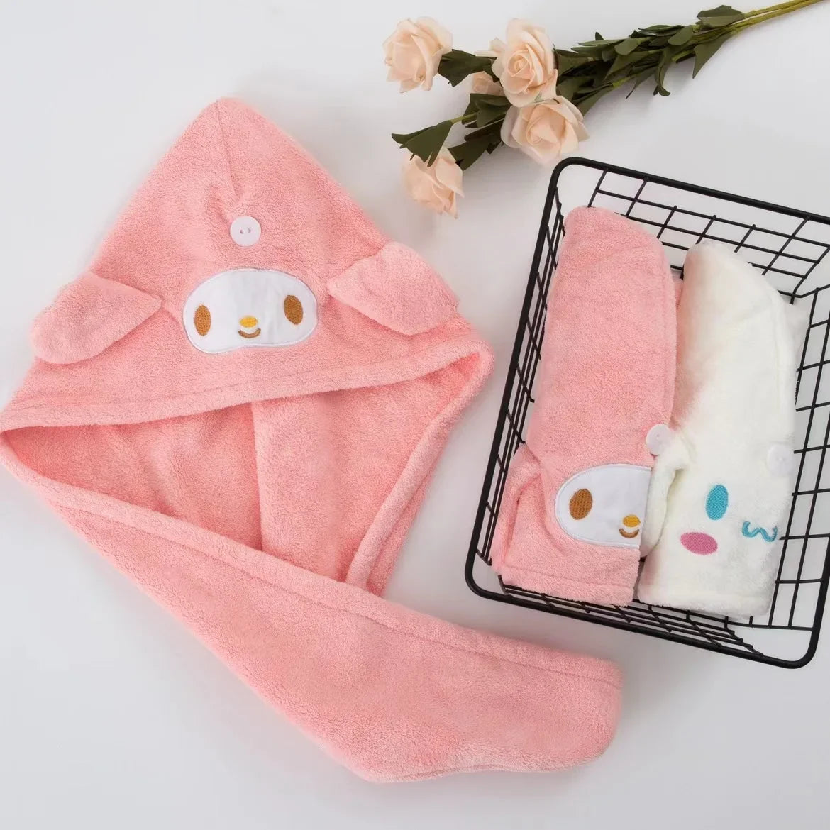 Cute Women Hair Drying Hat Quick-dry Microfiber Hair Towel Cap Hat Bath Hat Solid Towel Cap Super Absorption Hair Dry Cap