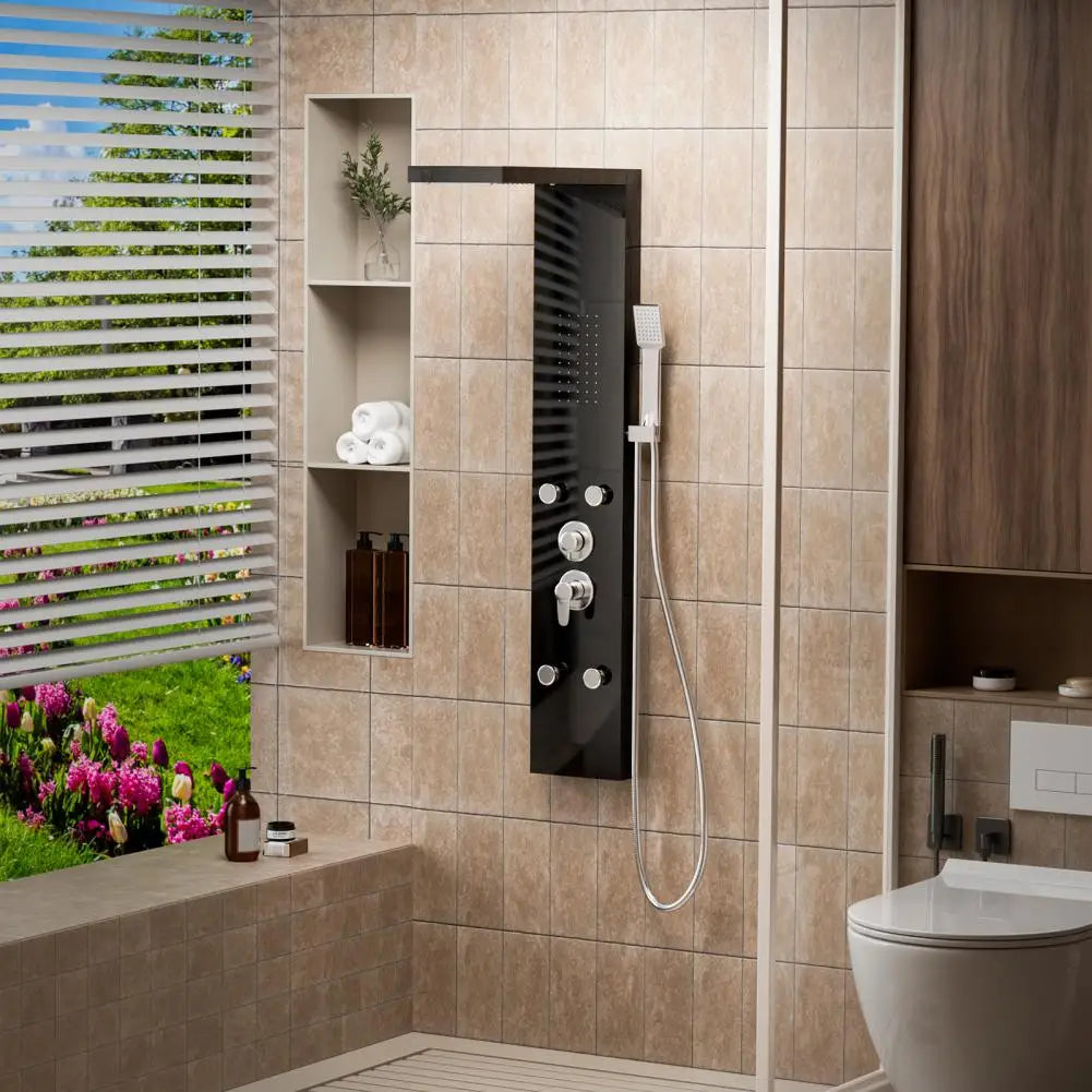 Easy Temperature Control Anti-limescale Bath Screen Shower Head Set, Gentle And Rain-like Spray Handheld Shower