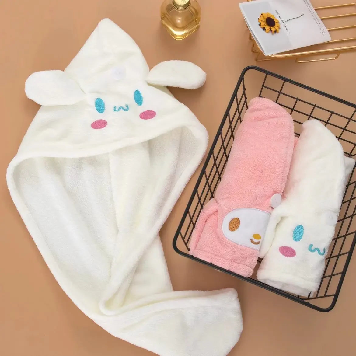 Cute Women Hair Drying Hat Quick-dry Microfiber Hair Towel Cap Hat Bath Hat Solid Towel Cap Super Absorption Hair Dry Cap