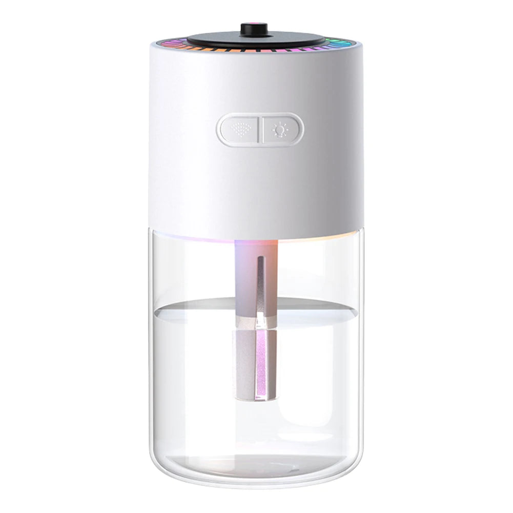 Car Air Humidifier with RGB LED Light 280ML Essential Oil Diffuser Rechargeable Mini Aromatherapy Machine for Bedroom and Travel