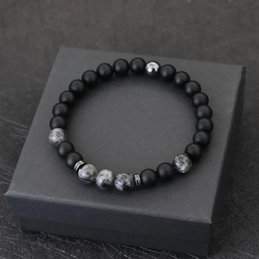 Noter Handmade Men’s Bracelet – Onyx, Tiger Eye & Hematite (8mm Beads)