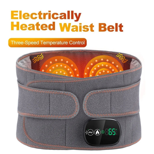 Heating Waist Belt Vibration Massager Pad Electric Temperature Massage Machine Support Brace For Female Men Muscle Relax Devices