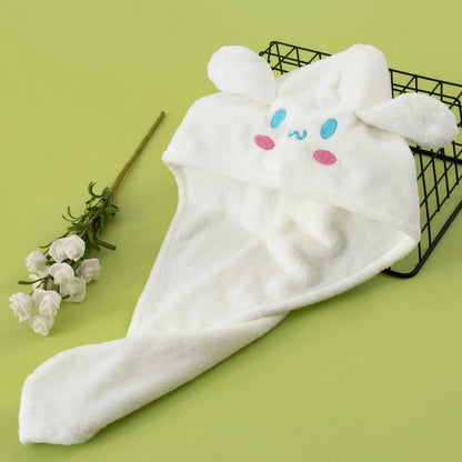 Cute Women Hair Drying Hat Quick-dry Microfiber Hair Towel Cap Hat Bath Hat Solid Towel Cap Super Absorption Hair Dry Cap