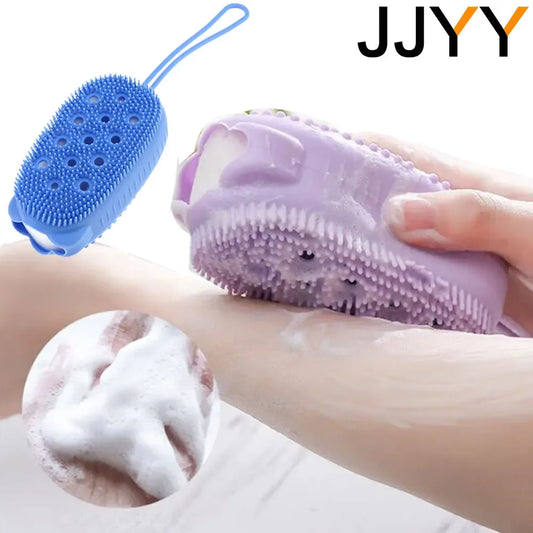 JJYY Silicone Body Scrubber Bath Exfoliating Scrub Sponge Shower Brush Exfoliator Skin Care Cleaner Dead Skin Remover Bathing