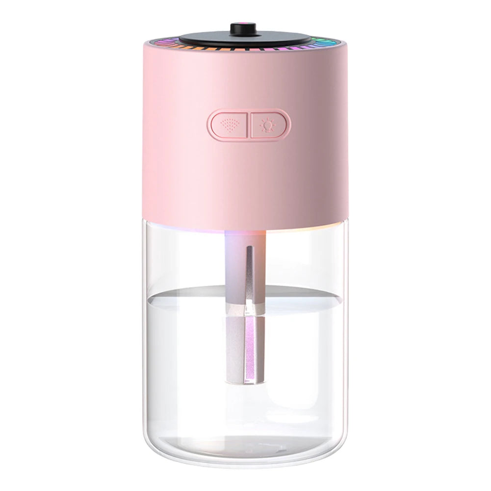 Car Air Humidifier with RGB LED Light 280ML Essential Oil Diffuser Rechargeable Mini Aromatherapy Machine for Bedroom and Travel