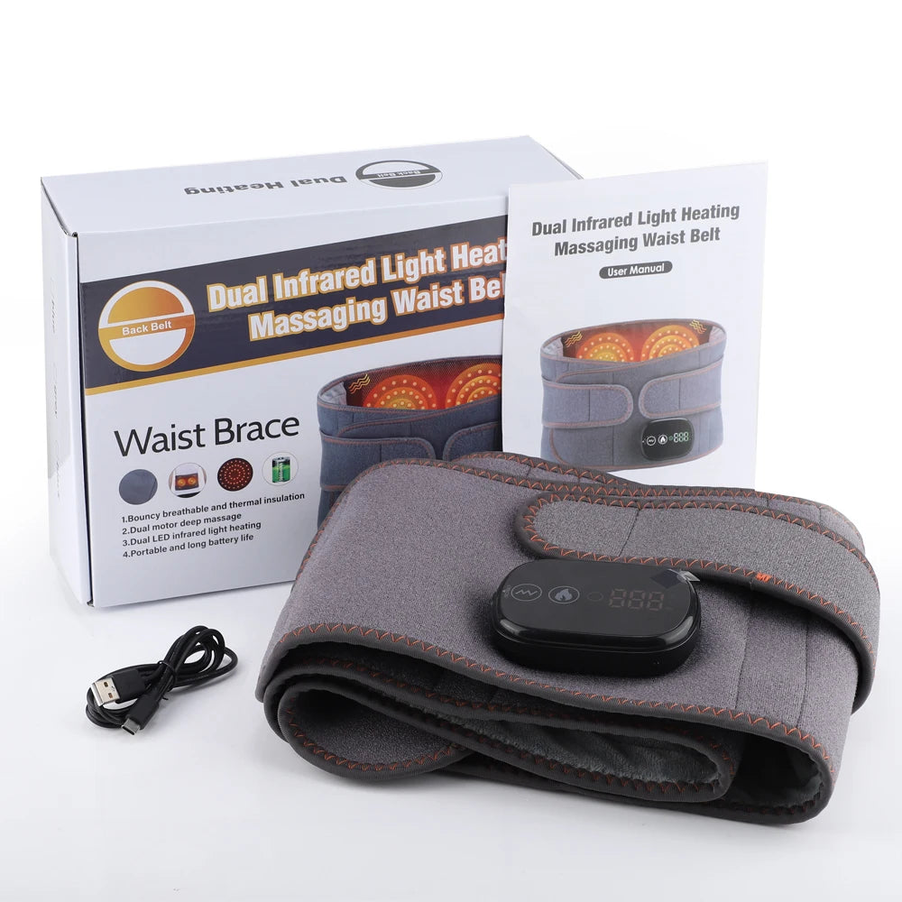 Heating Waist Belt Vibration Massager Pad Electric Temperature Massage Machine Support Brace For Female Men Muscle Relax Devices